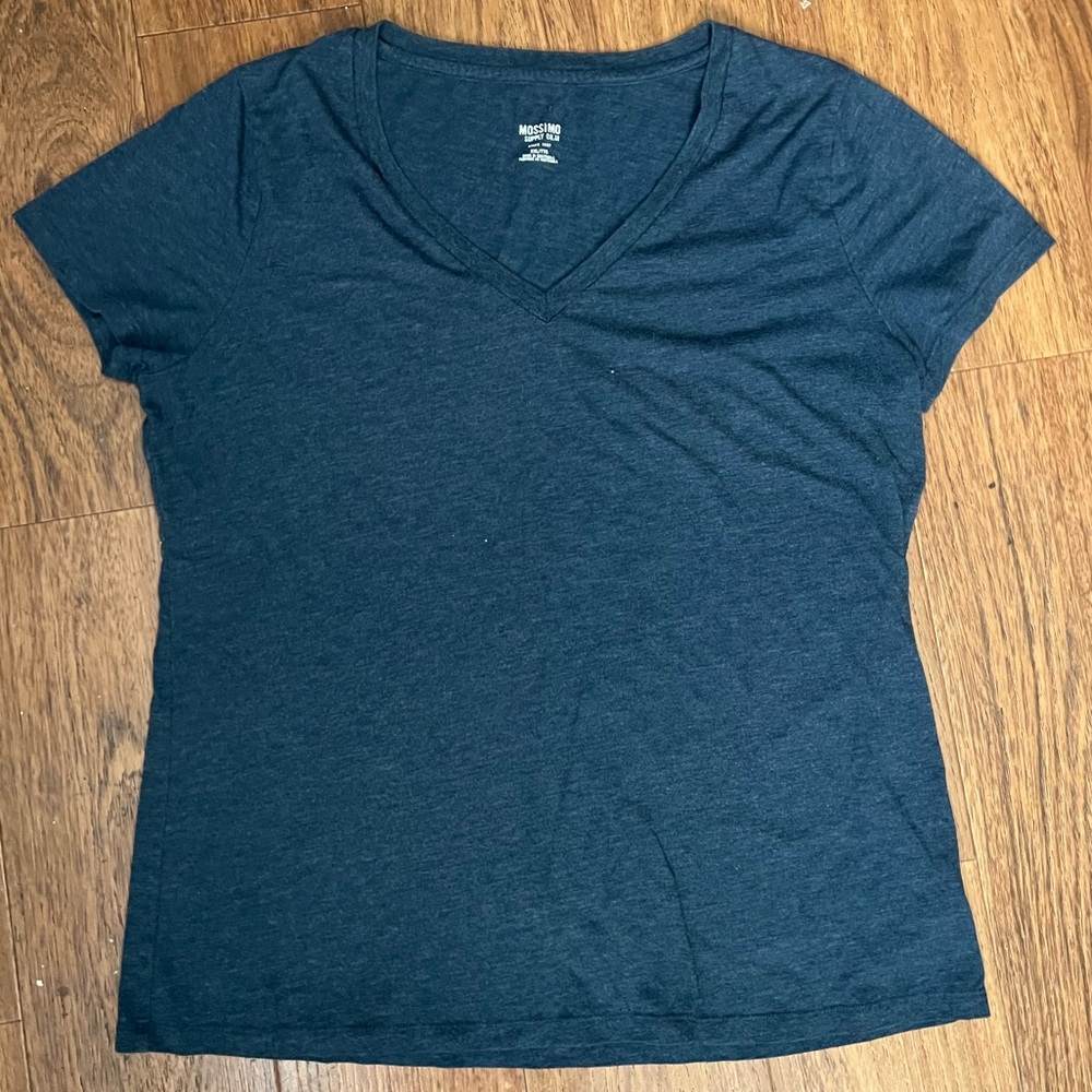 Mossimo Supply Co. Basic Navy Blue V-neck T-Shirt Size XXL